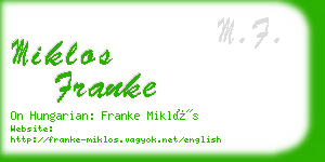 miklos franke business card